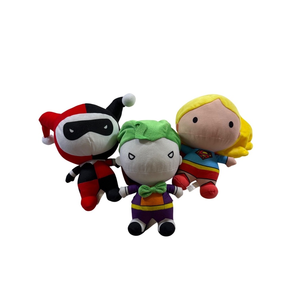 LOT OF 3 DC Justice League Comics Plush Harley Quinn Joker‎ Supergirl Chibi Hero